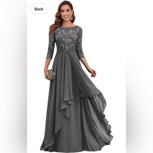 Elegant Gray Evening Gown